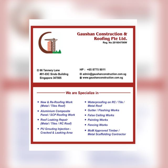 Gaushan Construction & Roofing Pte Ltd